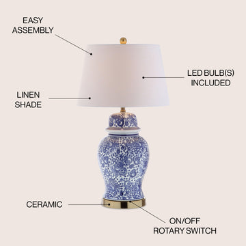 Ellis 29.5" Ceramic LED Table Lamp - JONATHAN Y